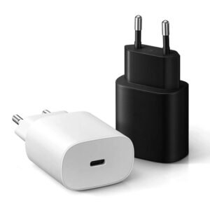 EU、UK、US、AUSプラグ付きサムスン用ブラック＆ホワイト25W GaN充電器