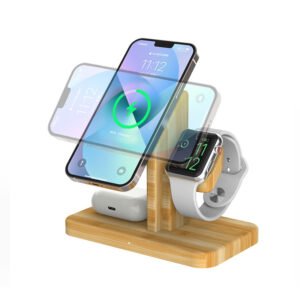 3イン1 MagSafe15W竹iPhoneワイヤレス充電器