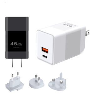 カスタマイズ可能なEU、UK、US、AUSプラグ付きWEP-45-CA 45W GaN充電器
